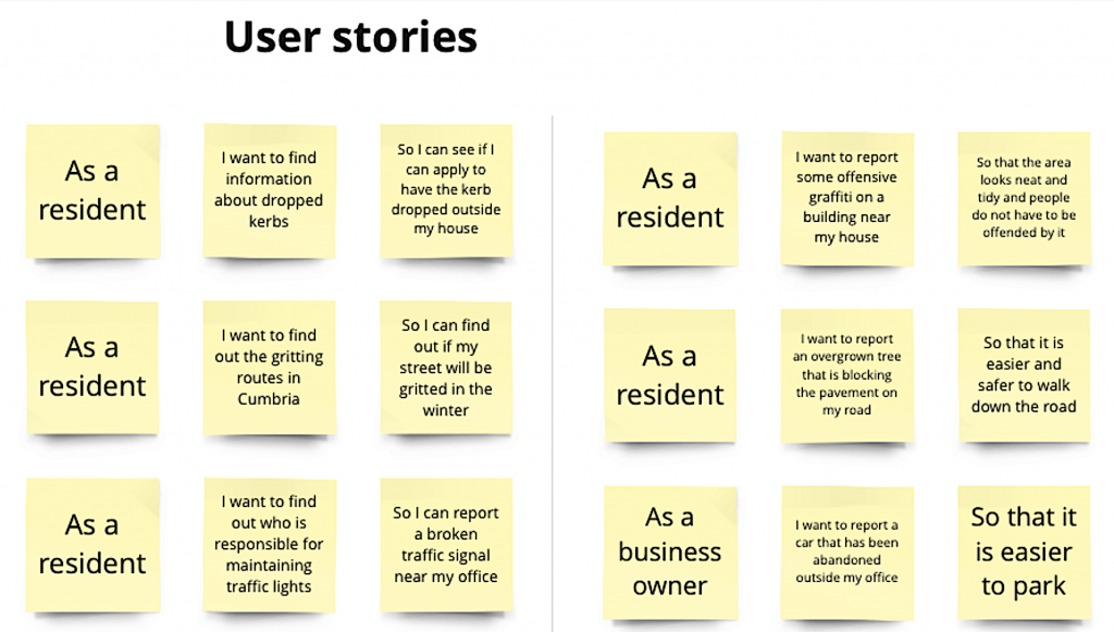 Examples of user stories for highways